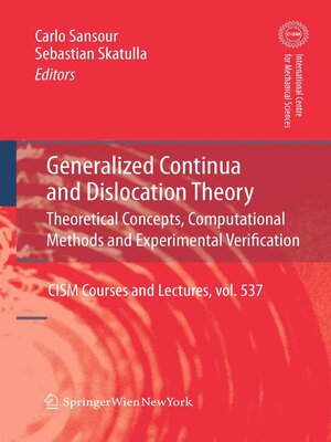 cover image of Generalized Continua and Dislocation Theory